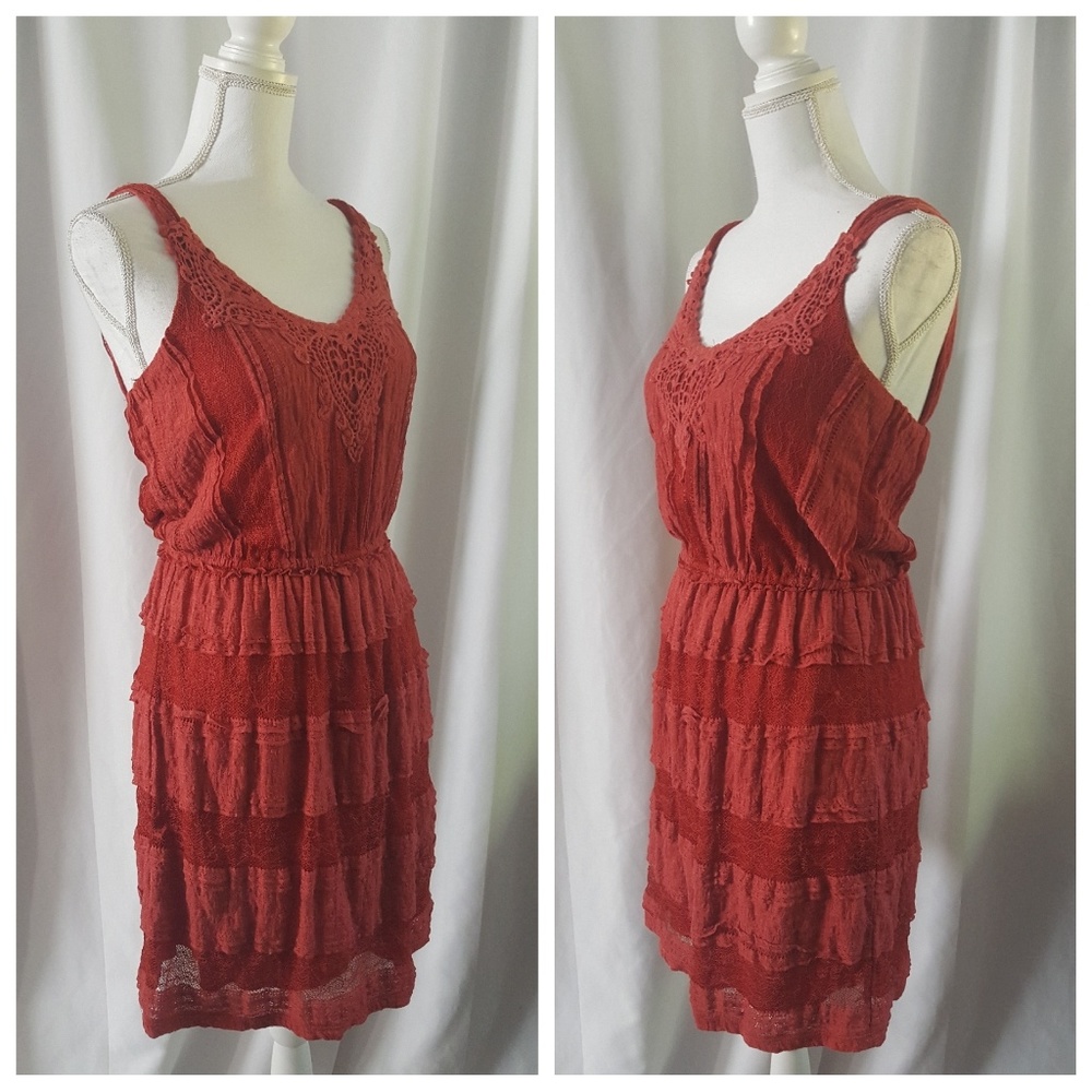 CITY STUDIO Red Lace Summer DRESS